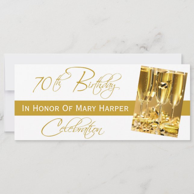 Invitation to a 70th Birthday Party Celebration (Front)