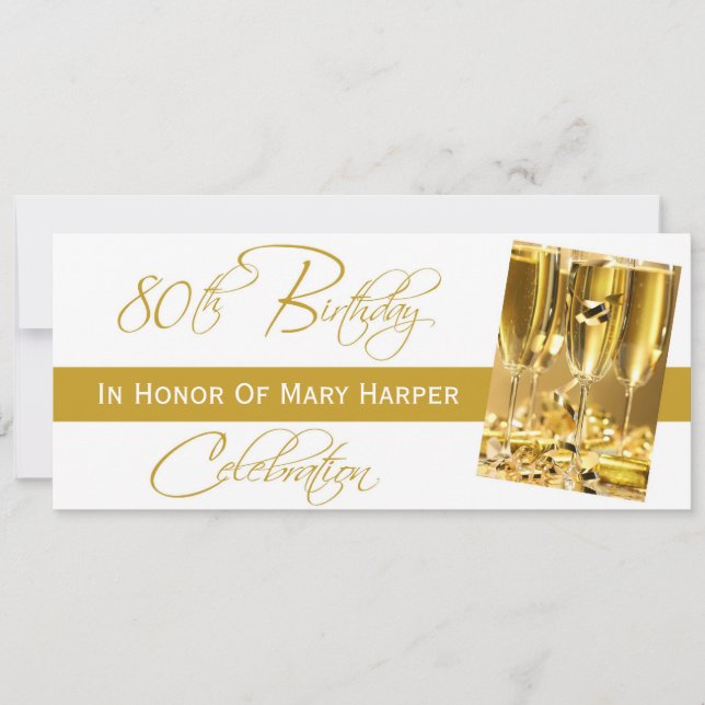 Invitation to a 80th Birthday Party Celebration (Front)