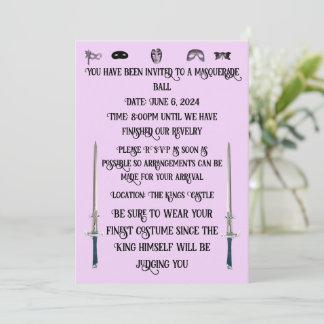 Invitation to a Masquerade Ball