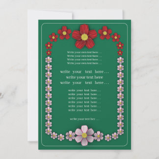 invitation to a turkish wedding with flowers