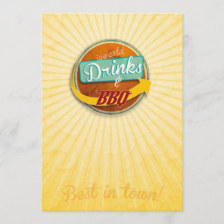 Invitation to BBQ in 50s style