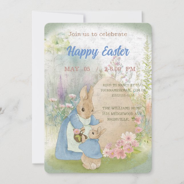 invitation to Easter with Peter Rabbit (Front)
