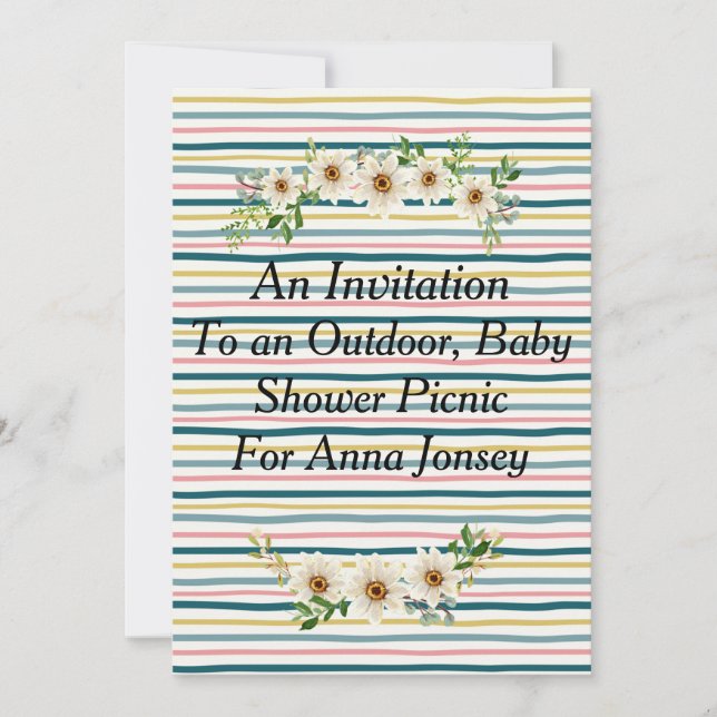 Invitation to Picnic Baby Shower (Front)