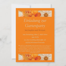 Invitation to the Garden Party Retro 1970 style