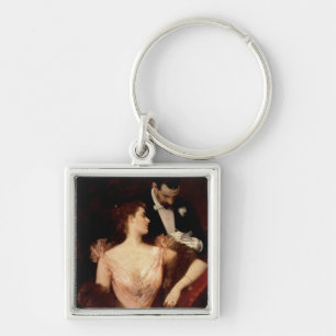 Invitation to the Waltz, 1895 (oil on canvas) Key Ring