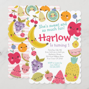 Invitation Tuttifrutti Birthday Invitation