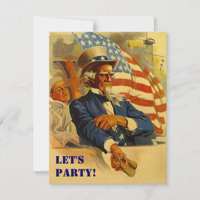 Invitation Uncle Sam Independence Day 4th of July (Front)