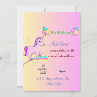 invitation unicorn