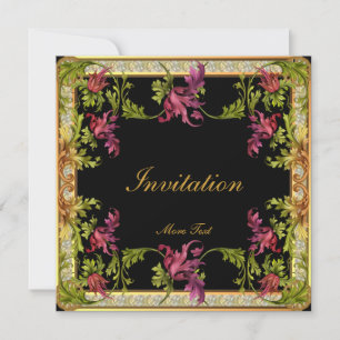 Invitation Vintage Victorian Floral Frame