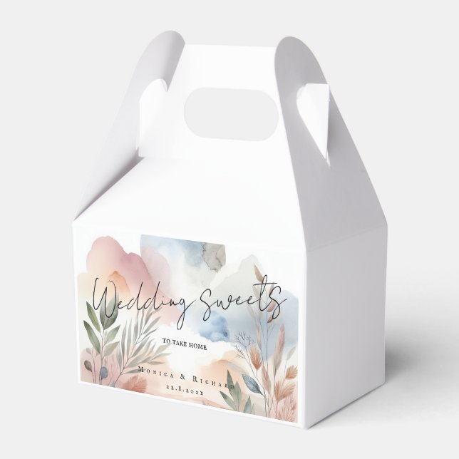 Invitation Wedding aquarel Favour Box (Front Side)