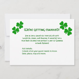 Invitation Wedding Engagement Irish Shamrock