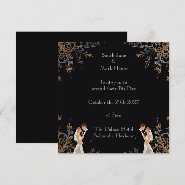 Invitation Wedding layout you can personalise (Front/Back)