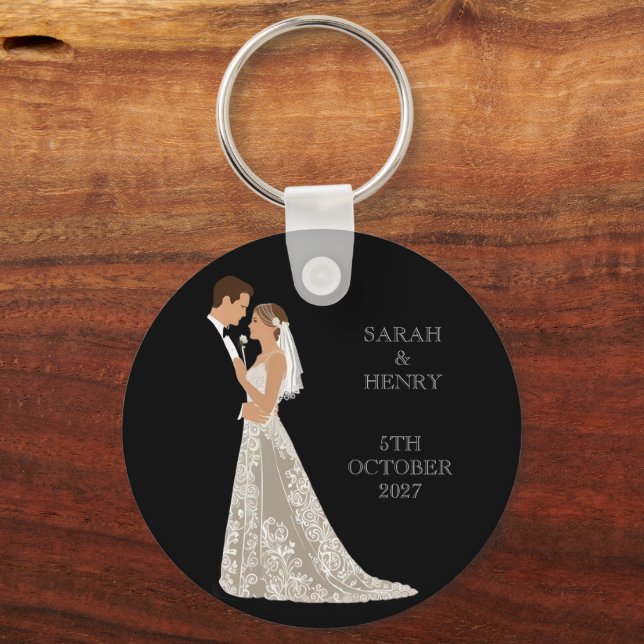 Invitation Wedding layout you can personalise Key Ring (Back)