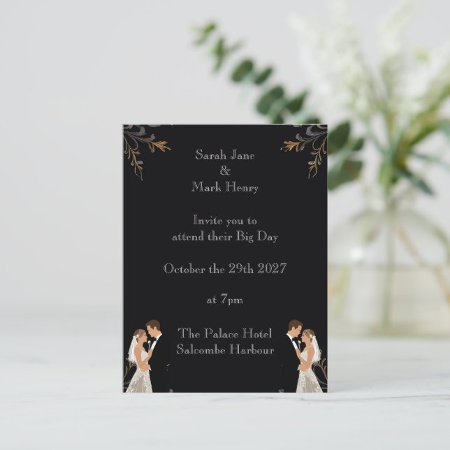 Invitation Wedding layout you can personalise Postcard (Standing Front)