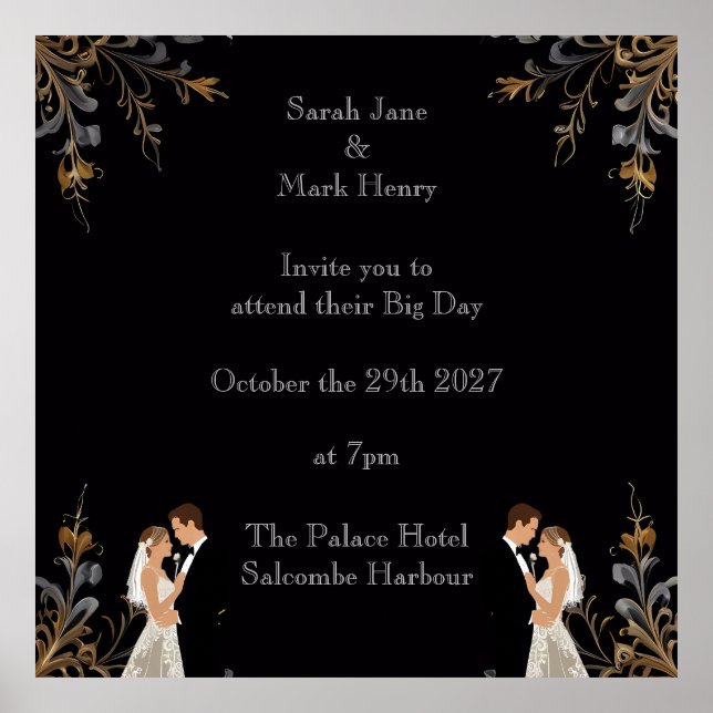 Invitation Wedding layout you can personalise Poster (Front)