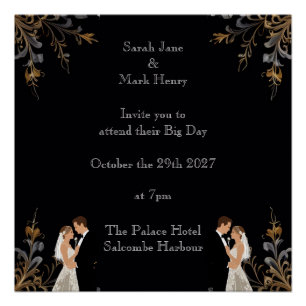 Invitation Wedding layout you can personalise Poster