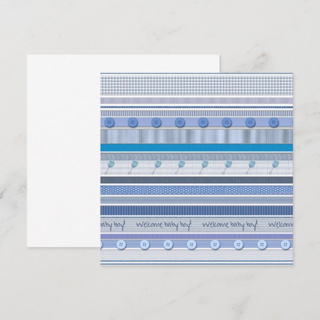 Invitation - Welcome Baby Boy (Front/Back)