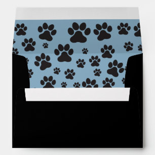 Invitation white blue and black envelope
