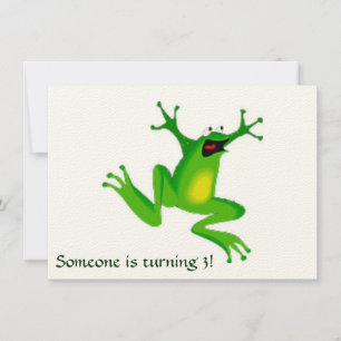 Invitation with Green Frog and Text