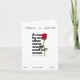 INVITATION WITH POETRY BY WILLIAM SHAKESPEARE