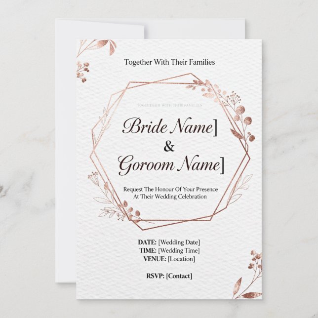 InvitationModern Geometric Wedding Invitation | Mi (Front)