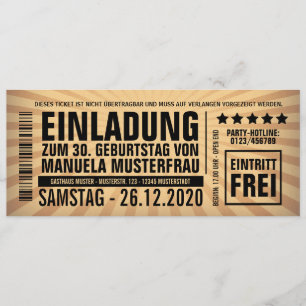 Invitations 30th Birthday - Ticket