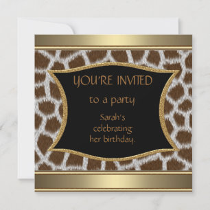 Invitations Announcements Giraffe Gold