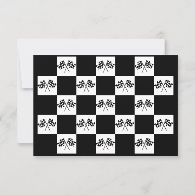 Invitations Any Auto Racing Chequered Flags Indy (Front)