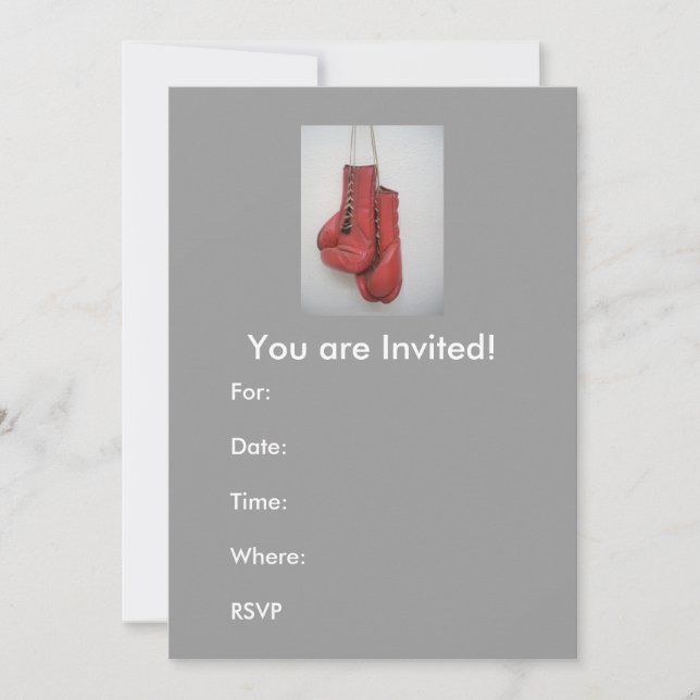 Invitations, Boxing Gloves Invitation (Front)