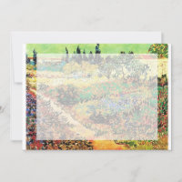 Invitations. Flowering garden with path