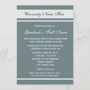 Invitations for graduation ceremony (convocation)