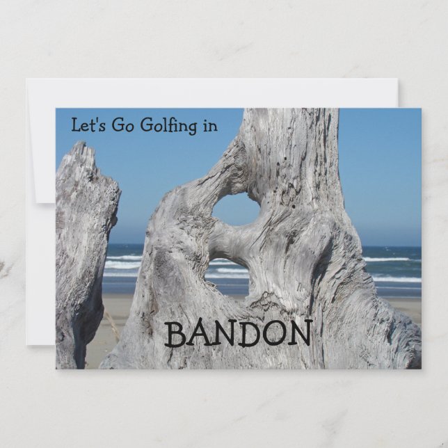 Invitations Golfing Bandon Oregon Beach Driftwood (Front)