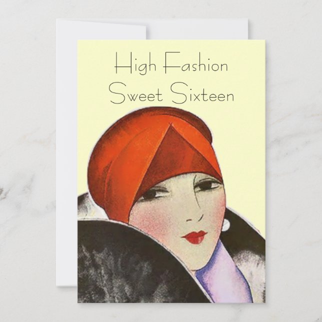 Invitations High Fashion Sweet Sixteen Party Theme (Front)