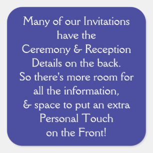 Invitations Info Square Sticker