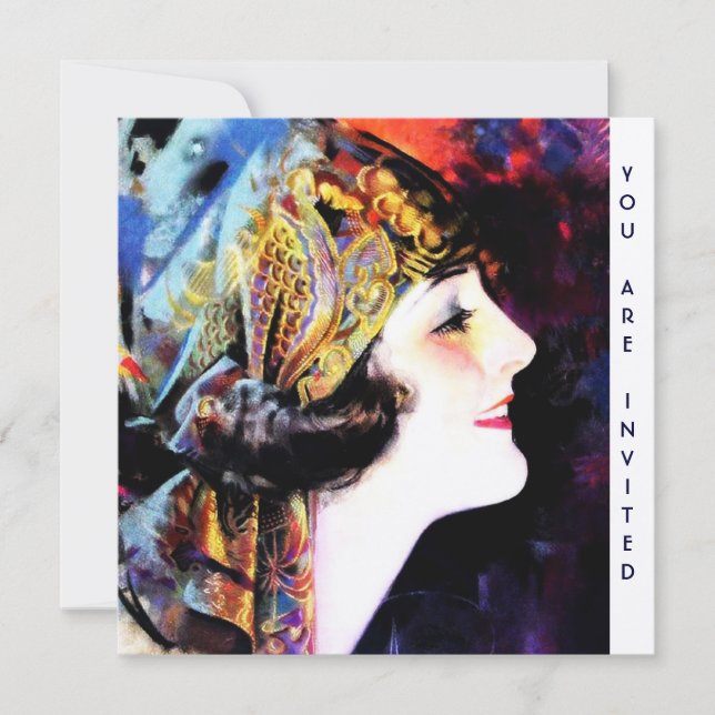 Invitations, martha mansfield, metallic gold stock invitation (Front)