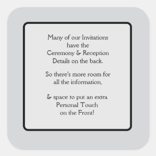 Invitations Note Square Sticker