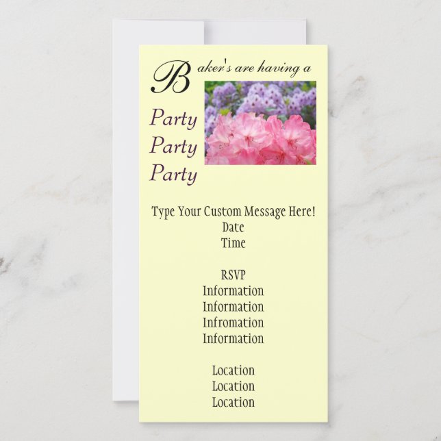 Invitations Party Parties "Name" are having a Part (Front)