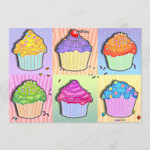 Invitations - Pop Art Cupcakes