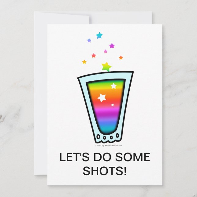 INVITATIONS - RAINBOW SHOT GLASS (Front)