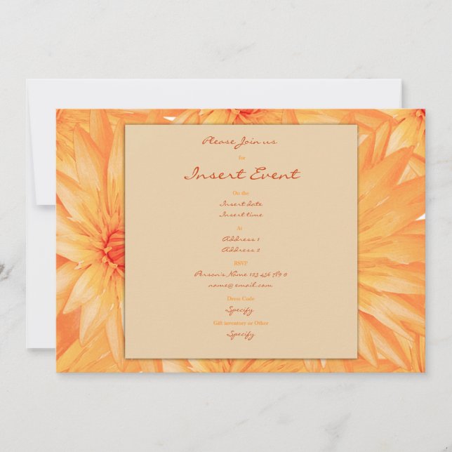 Invitations template - customisable orange lillies (Front)