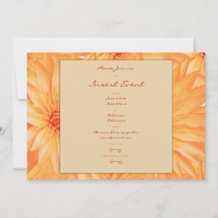 Invitations template - customisable orange lillies