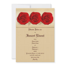 Invitations template - customisable red roses