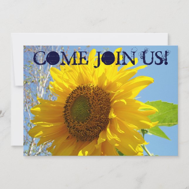 Invitations Yellow Sunflowers Come Join Us! (Front)