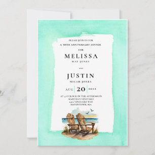 InvitationSimplistic wedding anniversary beach cha Invitation