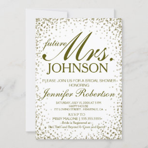 Invite   Bridal Shower Gold Confetti