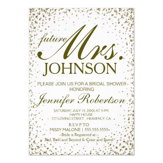 Invite | Bridal Shower Gold Confetti
