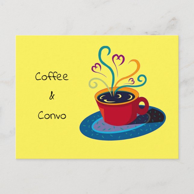 Invite Coffee & Convo klatch informal hip mod brew (Front)