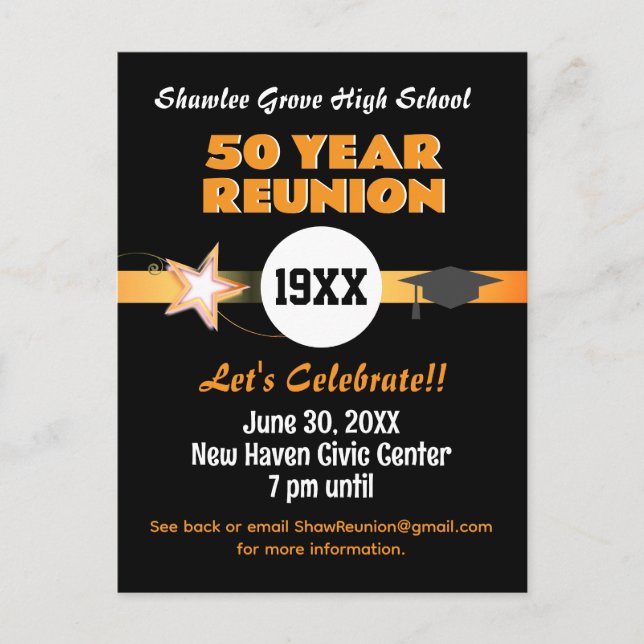Invite 'Em! Any year Class Reunion Postcard (Front)
