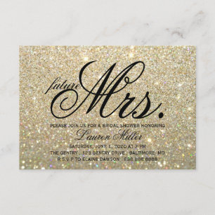 Invite - Gold Glit Fab future Mrs. Bridal Shower