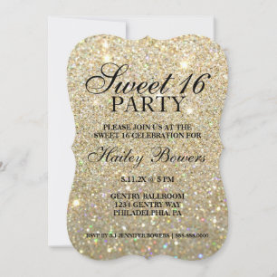 Invite - Gold Glitter Fab Sweet 16